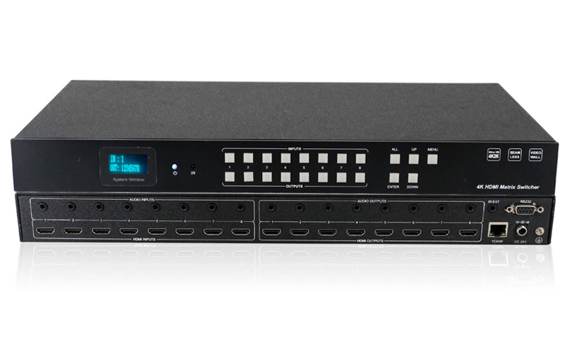 What are the components of the 4K seamless HDMI matrix switcher?