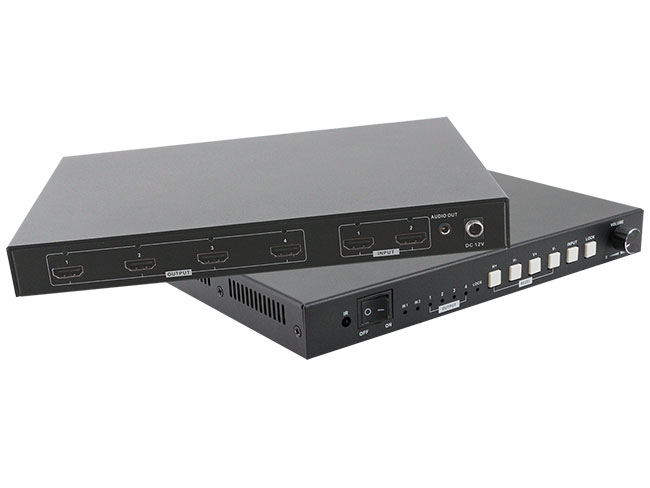 2 in 4 out 4k HD Video Wall Controller makes 4 monitors to be used as splicing screens