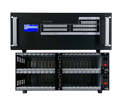 4K60 Modular seamless Video matrix switcher 18X18 with Web control and audio