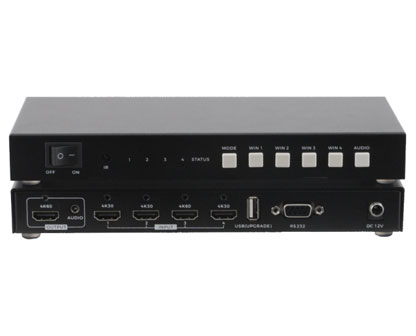 KVM-4K60-4x1-HDMI-Multiviewer-with-8-working-modes，IR-remote-and-RS232-control