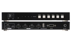 4K Quad Screen Multiviewer with audio and RS232 control