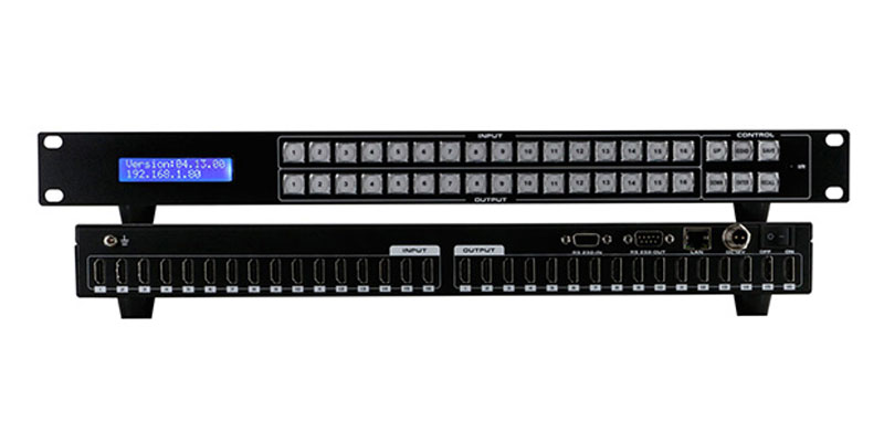 Application of 3 serial ports in 16-in and 16-out HD matrix switcher