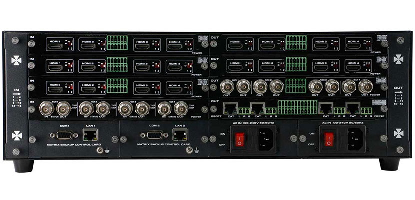 Can the HD modular matrix switcher exchange signals in multiple formats?