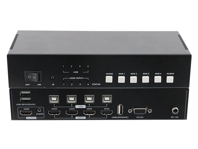 4x1 HDMI Multiviewer Allows Projectors In Conference Rooms To Display 4 Laptops At The Same Time