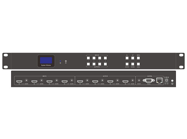 4-in 4-out HD Matrix Switcher With 4-channel Audio Input And Output, Audio Output Can Be Connected To The Mixer