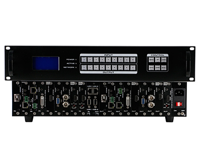 Modular 4K HD matrix switcher 9X9 chassis with TV Wall and RS232