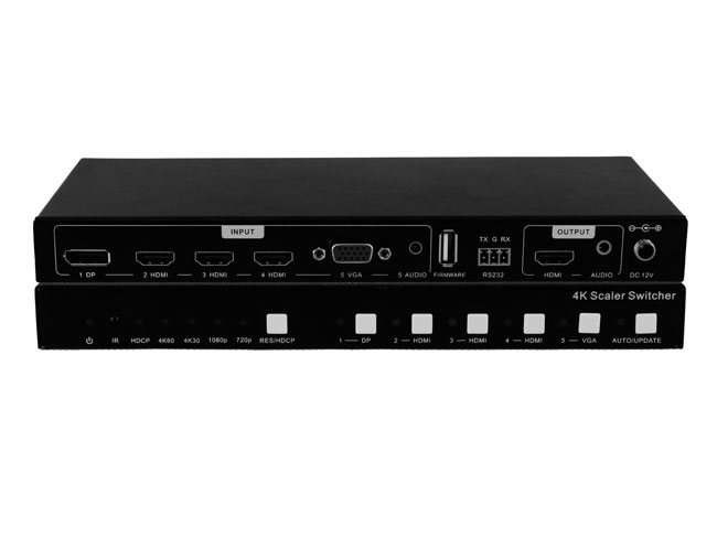 HDMI 4K60 seamless switcher 5x1 w/ IR Remote and Audio out