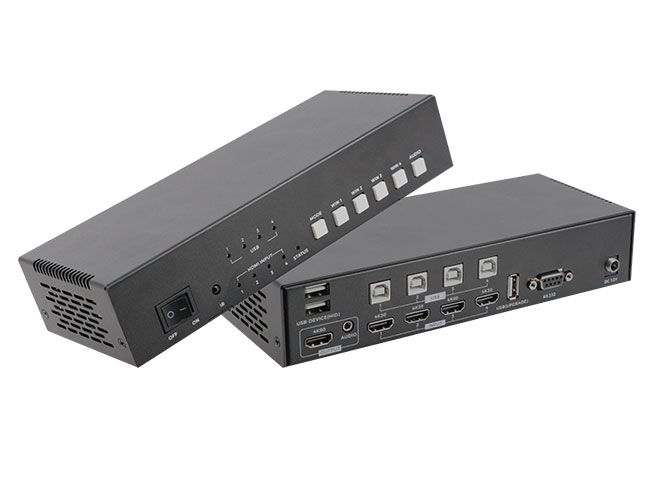 4x1 4K60 KVM HD Multiviewer Quad Screen seamless switch w/ IR