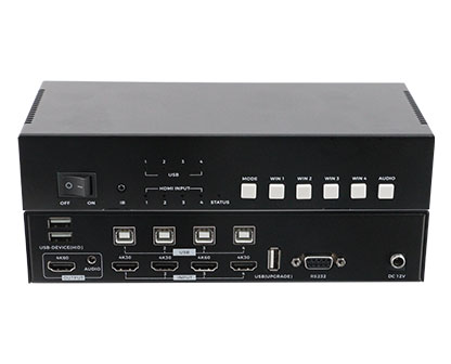 4x1 4K60 KVM HDMI Multiviewer Quad Screen seamless switch w/ IR