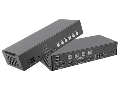 4x1 4K60 KVM HDMI Multiviewer Quad Screen seamless switch w/ IR