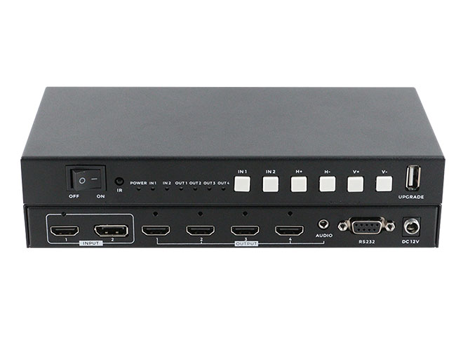 2x2 4K60Hz HD Video Wall Controller Bezel Correction IR Remote