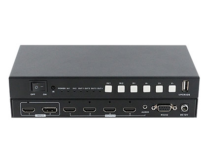 2 in 4 out 4k 2x2 HDMI Video Wall Controller makes 4 monitors to be used as splicing screens