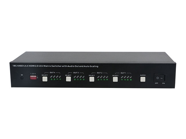 4K60 HDMI 4x4 Matrix Switcher with Audio IR Remote RS232 control