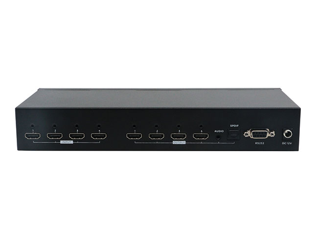 4K60 HDMI 4x4 Matrix Switcher with Audio IR Remote RS232 Control