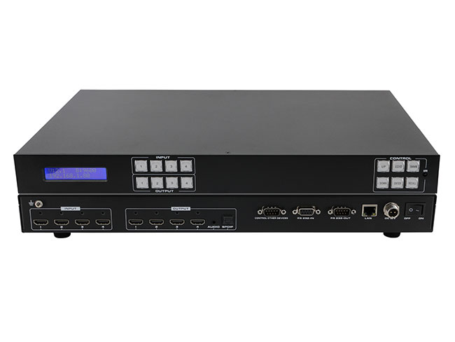 4x4 4K60 HDMI Matrix Switcher with Audio IR RS232 APP Control