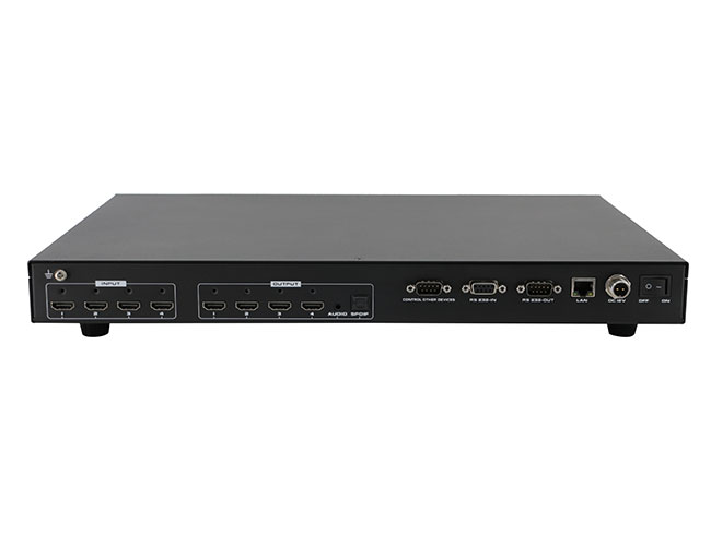 4x4 4K60 HDMI Matrix Switcher with Audio IR RS232 APP Control