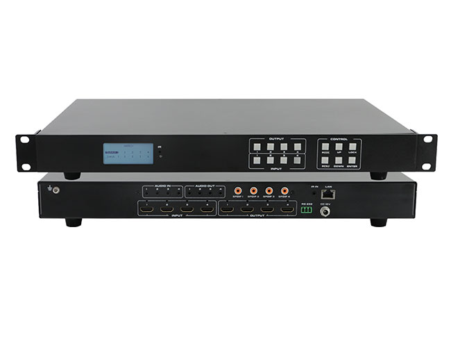 4x4 4K60 18Gbps HD2.0 Seamless Matrix Switcher With Video Wall