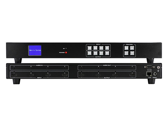 4x4 4K30 HD Seamless Matrix Switcher With 2x2 Video Wall