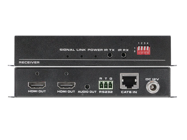4K60 HD Extender HDBaseT Receiver with PoC EDID and Loop out