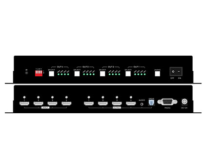 4K60-HD-4x4-Matrix-Switcher-with-Audio-IR-Remote-RS232-Controla