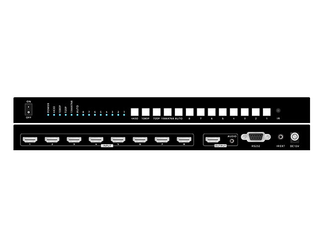 Auto HD 4K30 seamless switcher 8x1 w/ EDID CEC IR Remote Audio