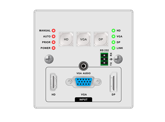 4K30 HD VGA Extender HDBaseT Wallplate transmitter EDID Audio