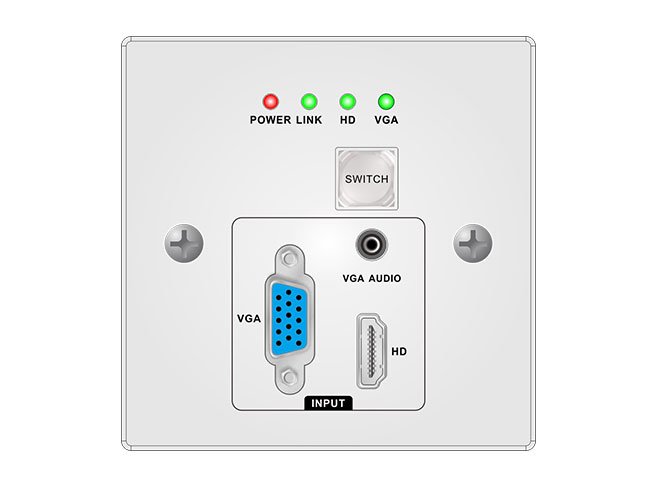 4K30 HD VGA Extender HDBaseT Wall plate transmitter w/PoC US UK