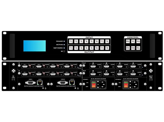 4K 1080P Modular Matrix Switcher 8x8 with Video Wall App control