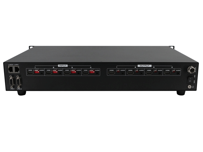 4K60 Fixed 4x4 HDMI Matrix Switcher with seamless switch