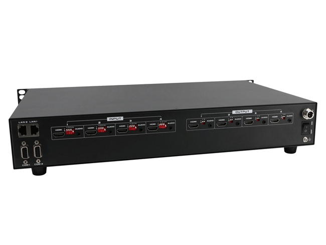 4K60 Fixed 4x4 HDMI Matrix Switcher with seamless switch