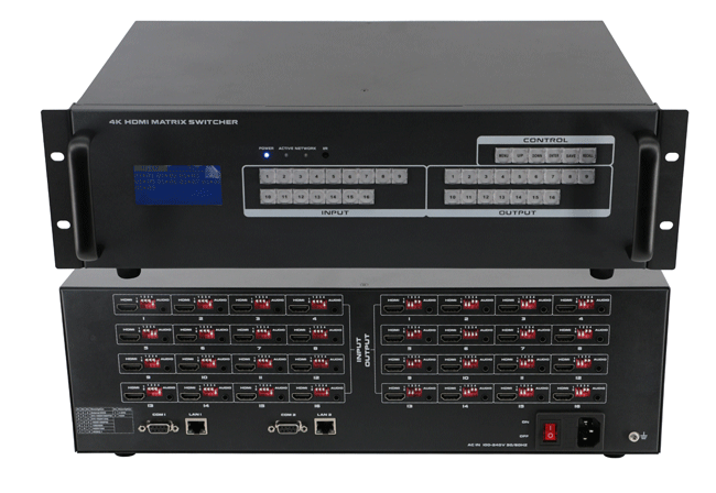 16x16 4K60 HDR HDMI2.0 Matrix Switcher with WEB GUI, APP control