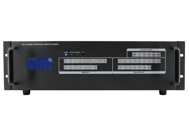 16x16 4K60 HDR HDMI2.0 Matrix Switcher with WEB GUI, APP control