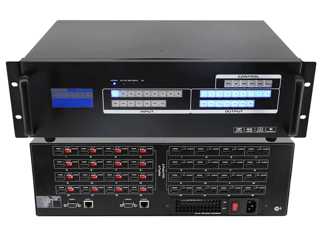 4K60 Fixed 16x16 HDMI Matrix Switcher with seamless switch