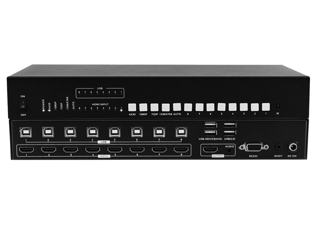8x1 4K30 HDMI Switcher with KVM seamless switching