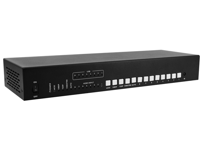 8x1 4K30 HDMI Switcher with KVM seamless switching