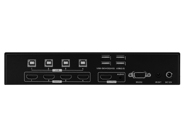 4x1 4K30 HDMI Switcher with KVM seamless switching