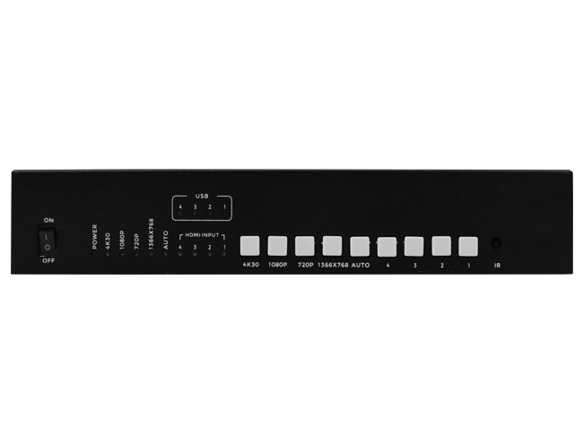 4x1 4K30 HDMI Switcher with KVM seamless switching
