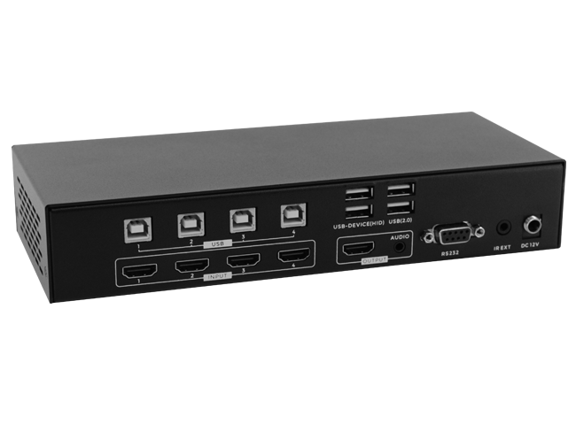 4x1 4K30 HDMI Switcher with KVM seamless switching