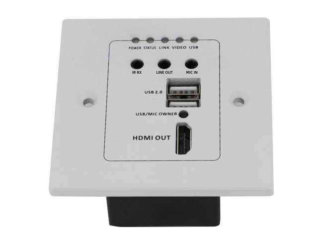 4K HDMI+USB2.0 Wallplate Receiver with POC and audio