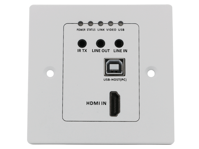 4K HDMI+USB2.0 Wallplate transmitter with POC and audio