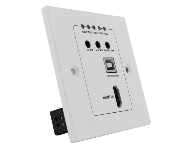 4K HDMI+USB2.0 Wallplate transmitter with POC and audio