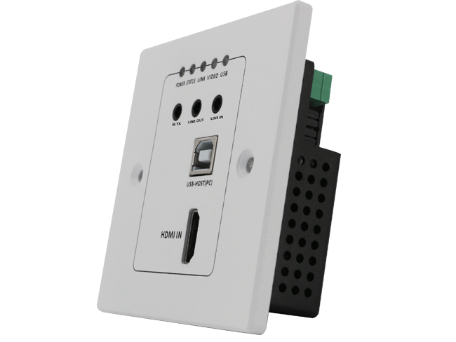 4K HDMI+USB2.0 Wallplate transmitter with POC and audio