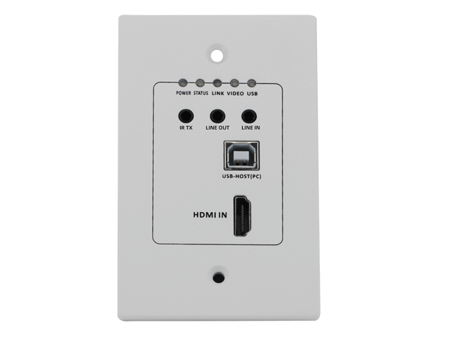 4K HDMI+USB2.0 Wallplate transmitter with POC and audio