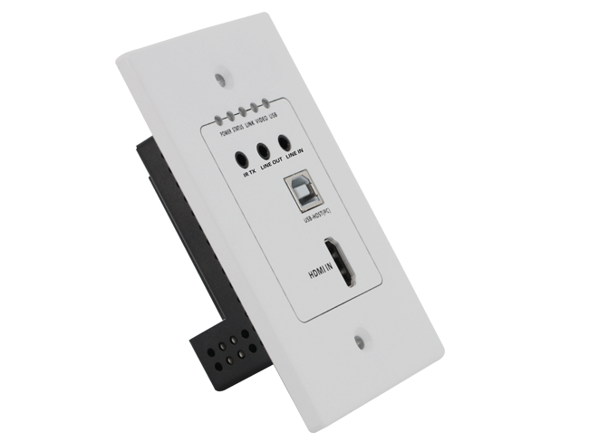 4K HDMI+USB2.0 Wallplate transmitter with POC and audio