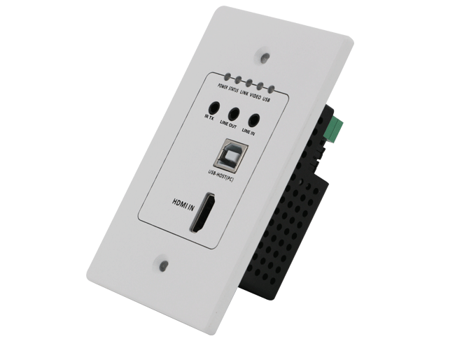 4K HDMI+USB2.0 Wallplate transmitter with POC and audio