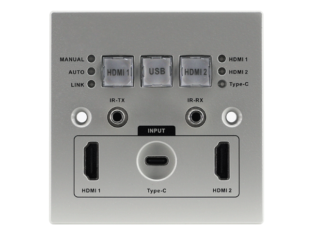 4K HDMI+TypeC+HDMI over HDBaseT Wallplate transmitter